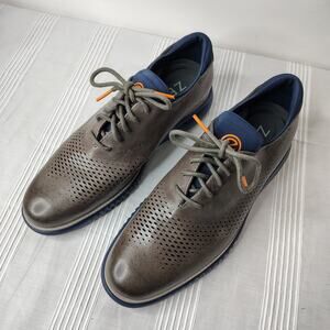 Cole Haan Zero Grand Men's Lace Up Shoes Loafers Size 9M Taupe Blue Comfortable